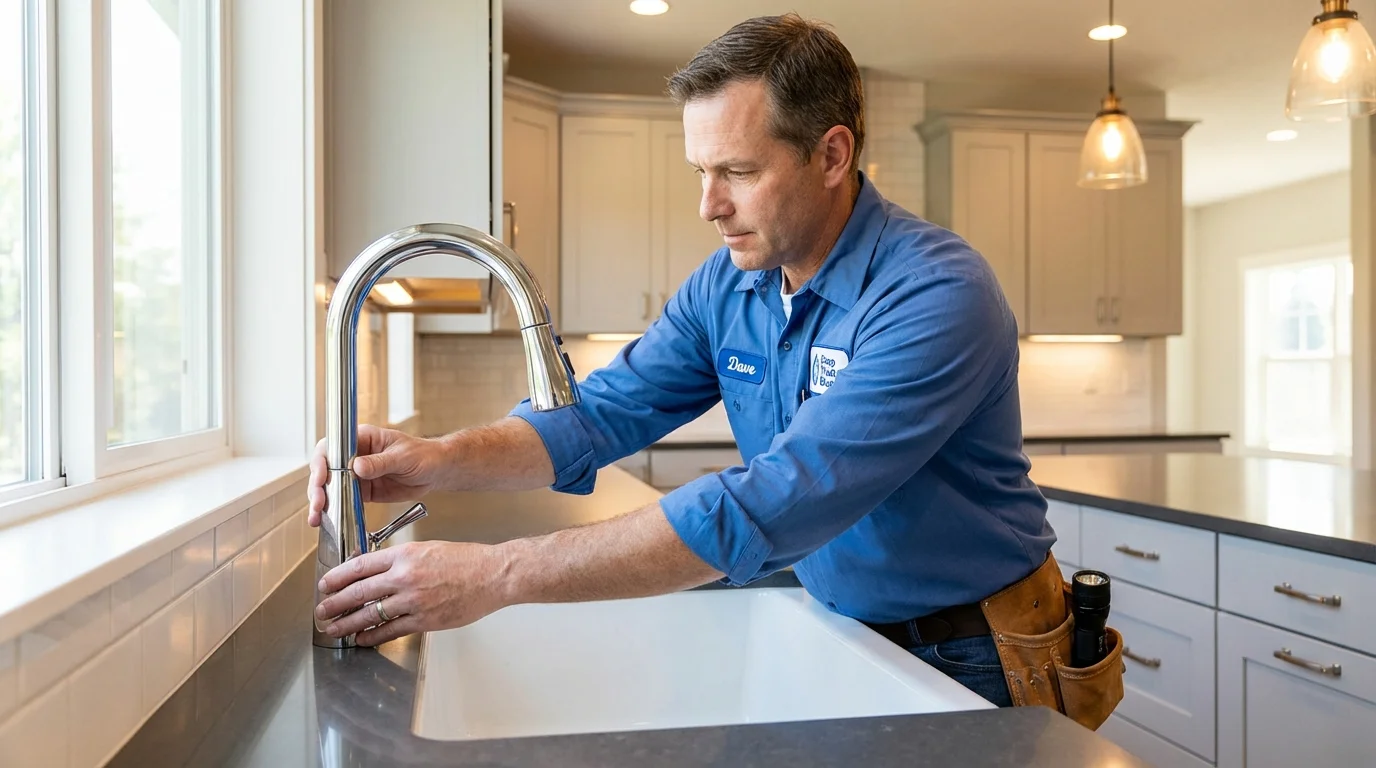 Kitchen faucet installation by Johns Plumbing LLC in Claymont